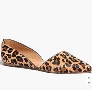 J. Crew Leopard calf hair d'Orsay flats